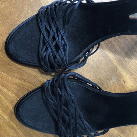 Giuseppi Zanotti Black Open Back Open Strappy Toe Pumps - Picture 5 of 11